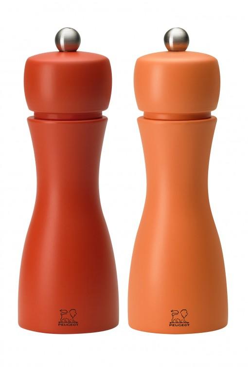 schlankes Pfeeer- & Salzmühlen-DUO in rot/orange
