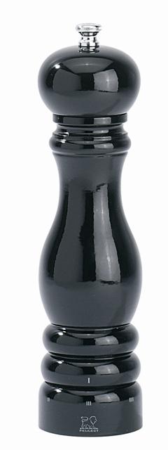 Schwarz lackierte Pfeffermühle aus Buchenholz 22cm