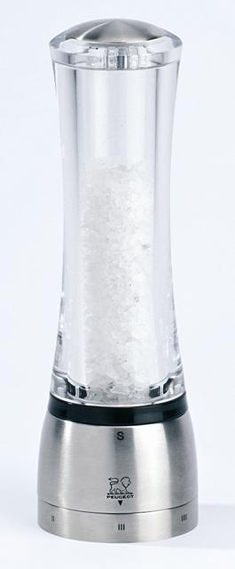 Transparente Salzmühle aus Acryl - 20cm hoch