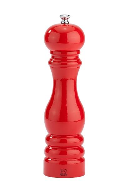 rot lackierte glänzende Pfeffermühle aus Buchenholz 22cm