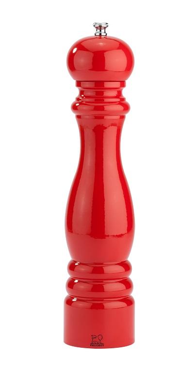 rot lackierte glänzende Pfeffermühle aus Buchenholz 30cm
